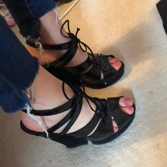 Yves Saint Laurent Shoes - YSL Black Wedges